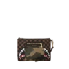 CROSSOVER-CLUTCH „Sharks in Paris“ mit goldener Reissverschluss-Tasche auf der Außenseite