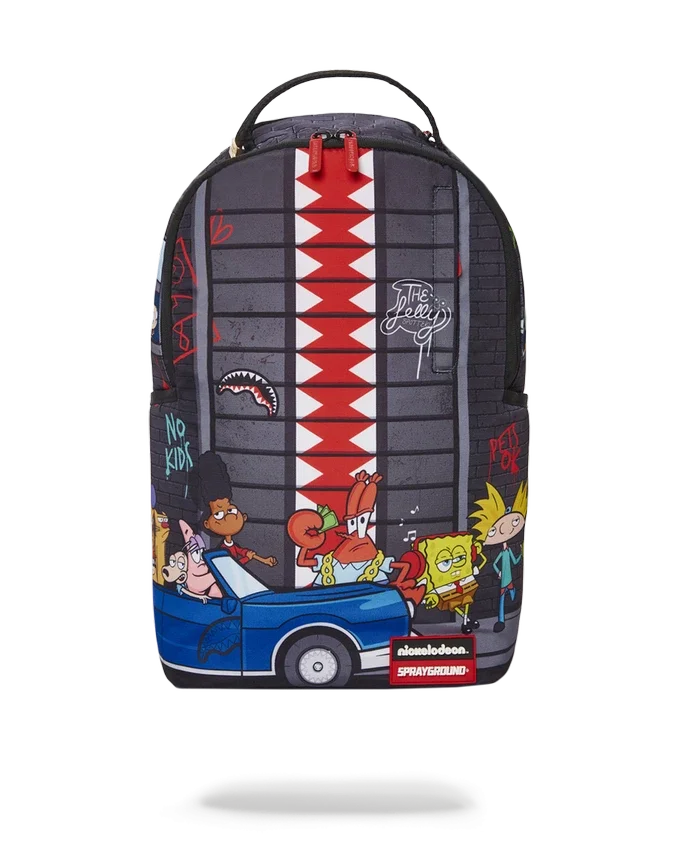 90er-Jahre-NICK-Rucksack mit vertikalem Haifischmotiv (DLXR)