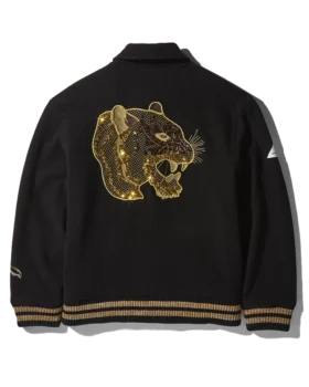 A.I.9 AFRICAN INTELLIGENCE GUILDED LEOPARD – SANDFLOWER COLLAB VARSITY-JACKE
