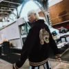 A.I.9 AFRICAN INTELLIGENCE GUILDED LEOPARD – SANDFLOWER COLLAB VARSITY-JACKE