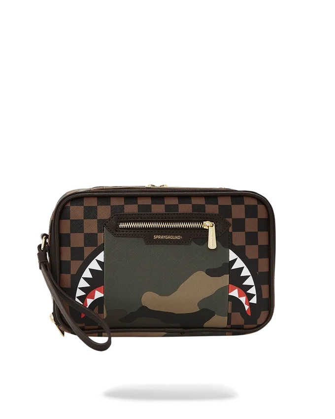 AUSSENTASCHE MIT GOLDENEM REISSVERSCHLUSS „Sharks in Paris“ Kulturbeutel-Bricside-Tasche