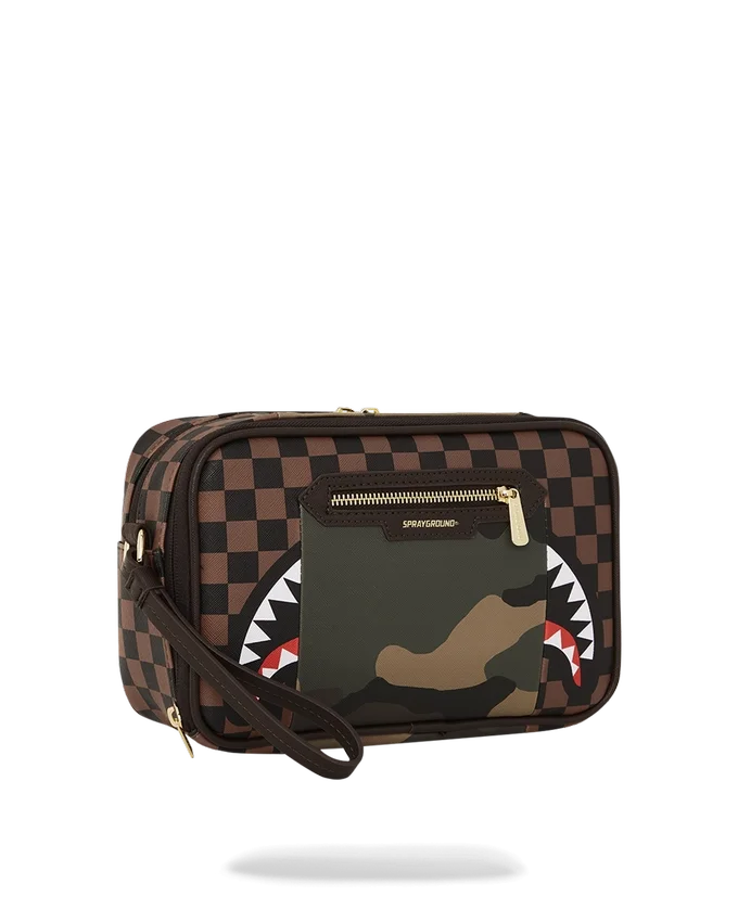 AUSSENTASCHE MIT GOLDENEM REISSVERSCHLUSS „Sharks in Paris“ Kulturbeutel-Bricside-Tasche