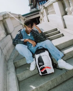 BAG ON BAG OPTICAL ILLUSION SHARKS IN PARIS RUCKSACK