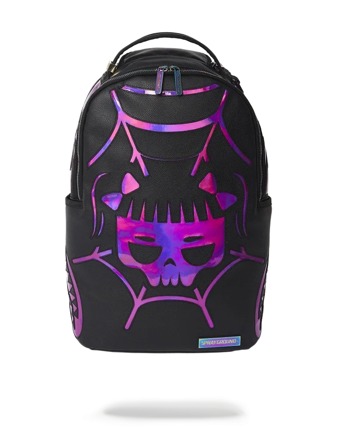 CAZZU IRIDESCENT CUT & SEW SPIDER SKULL SHARK RUCKSACK (DLXV)