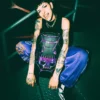 CAZZU IRIDESCENT CUT & SEW SPIDER SKULL SHARK RUCKSACK (DLXV)