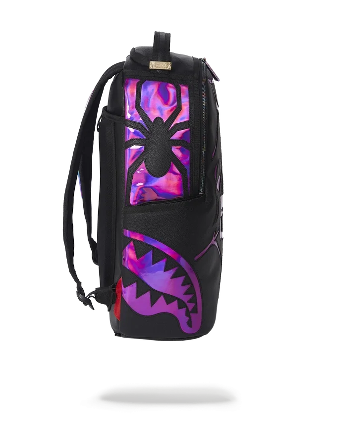 CAZZU IRIDESCENT CUT & SEW SPIDER SKULL SHARK RUCKSACK (DLXV)