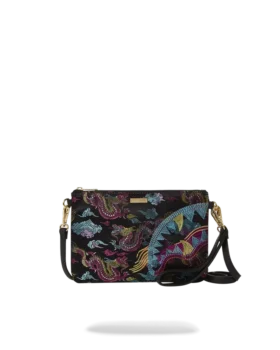 CROSSOVER-CLUTCH MIT GESTICKTEN DRACHEN