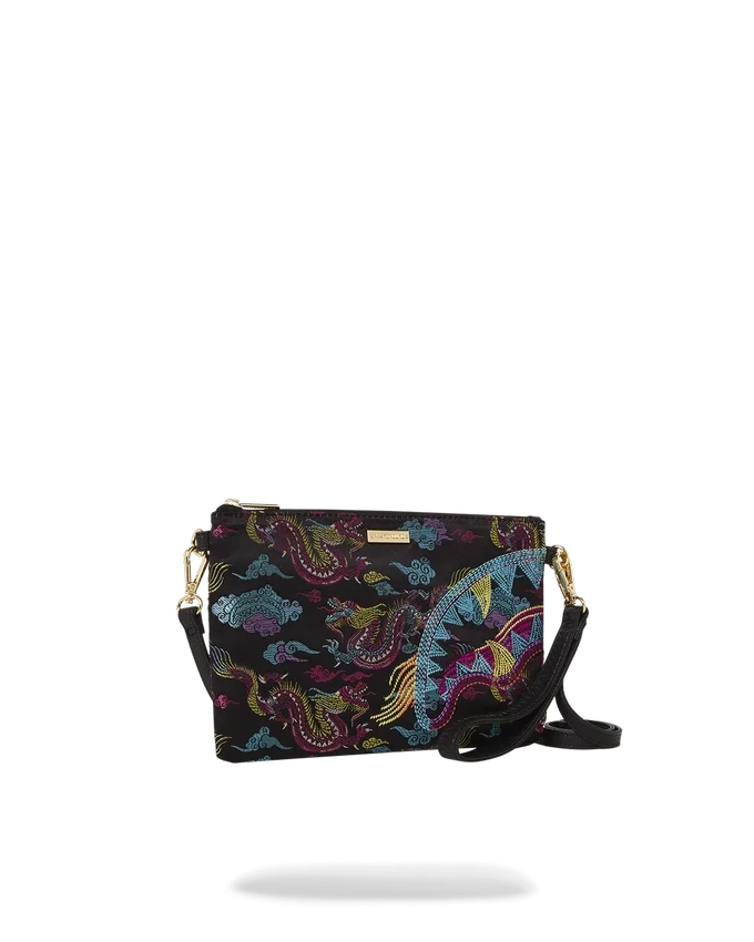 CROSSOVER-CLUTCH MIT GESTICKTEN DRACHEN