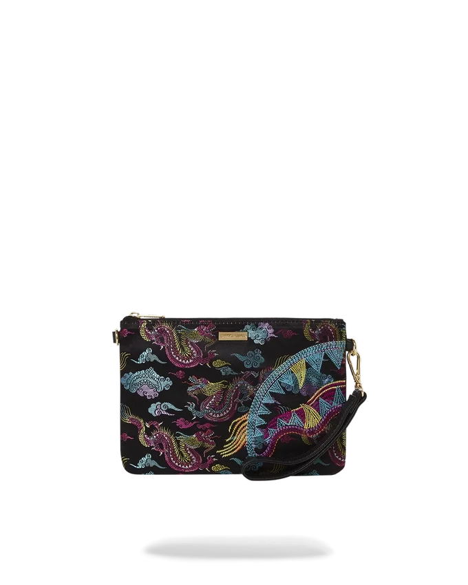 CROSSOVER-CLUTCH MIT GESTICKTEN DRACHEN