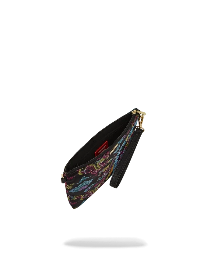 CROSSOVER-CLUTCH MIT GESTICKTEN DRACHEN