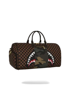 DUFFELTASCHE „SHARKS IN PARIS“ MIT GOLDENER REISSVERSCHLUSSTASCHE AUF DER AUSSENSEITE