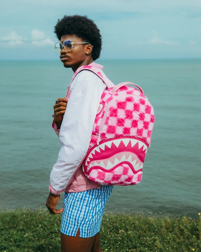 FURZILLA Shark (PINK CHECK) Rucksäcke