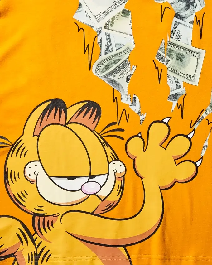 GARFIELD-T-SHIRT MIT „CAT STRATCH“-MOTIV (ORANGE)