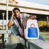 KEITH HARING BIG BLUE PURSE ART RUCKSACK