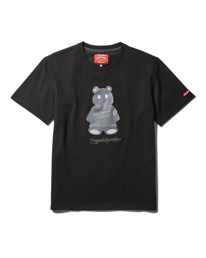 KURZÄRMLIGES GRAPHIC-T-SHIRT „MONEY BEAR“ (SCHWARZ)