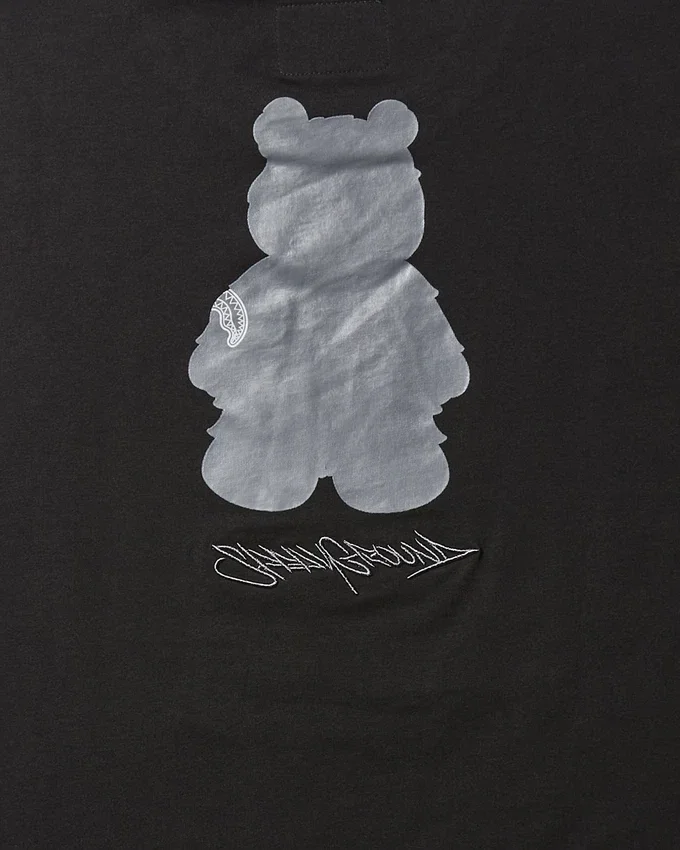 KURZÄRMLIGES GRAPHIC-T-SHIRT „MONEY BEAR“ (SCHWARZ)