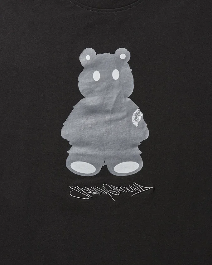 KURZÄRMLIGES GRAPHIC-T-SHIRT „MONEY BEAR“ (SCHWARZ)