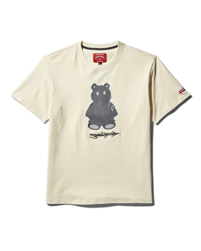 KURZÄRMLIGES T-SHIRT MIT „MONEY BEAR“-MOTIV (APRIKOSE)