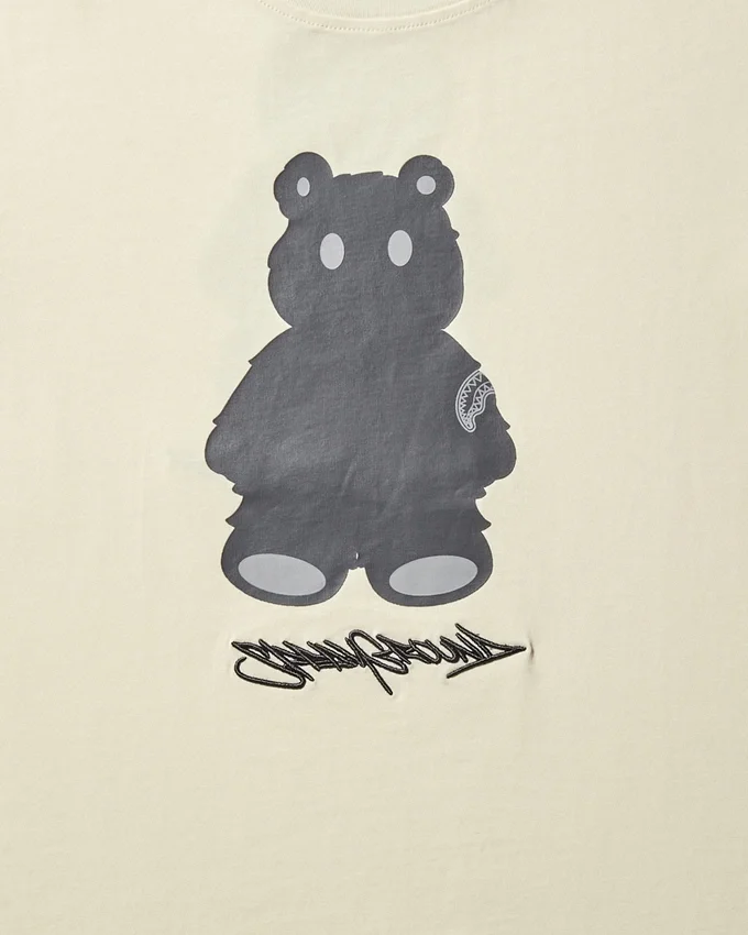KURZÄRMLIGES T-SHIRT MIT „MONEY BEAR“-MOTIV (APRIKOSE)