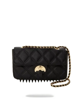 NOIR QUILT GOLD CHAIN SHARK HANDTASCHE