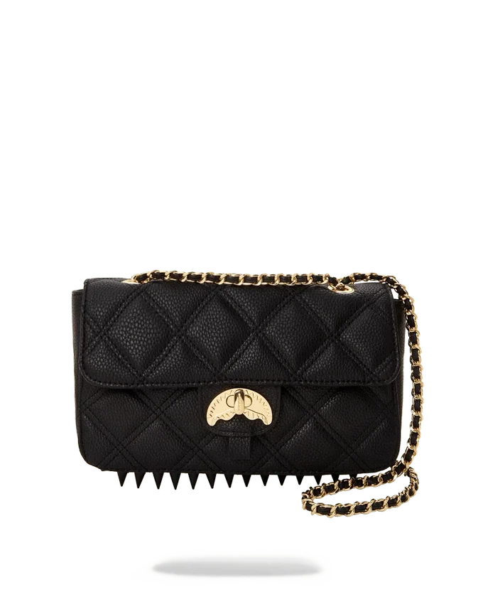 NOIR QUILT GOLD CHAIN SHARK HANDTASCHE
