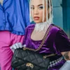 NOIR QUILT GOLD CHAIN SHARK HANDTASCHE