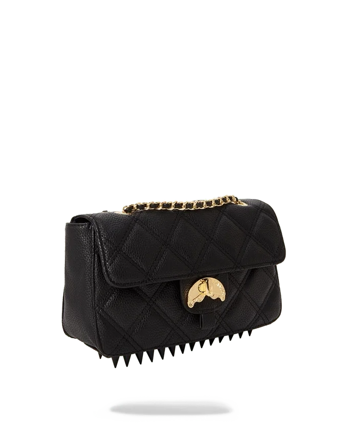 NOIR QUILT GOLD CHAIN SHARK HANDTASCHE