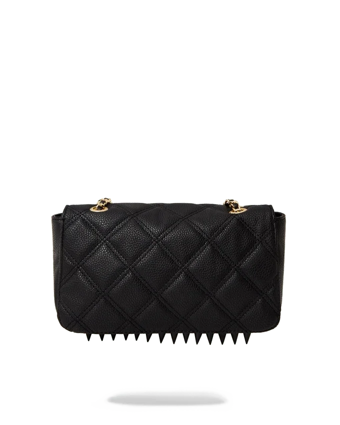 NOIR QUILT GOLD CHAIN SHARK HANDTASCHE