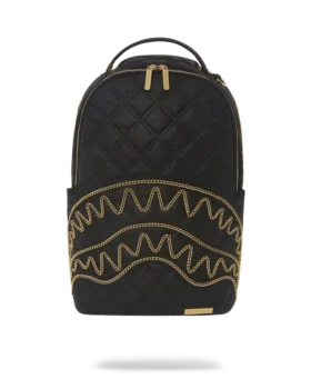 NOIR QUILT GOLD CHAIN SHARK RUCKSACK (DLXV)