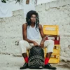 NOIR QUILT GOLD CHAIN SHARK RUCKSACK (DLXV)