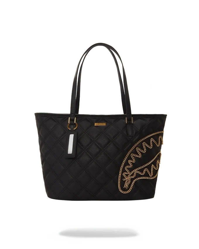 NOIR QUILT GOLD CHAIN Shark Tragetasche