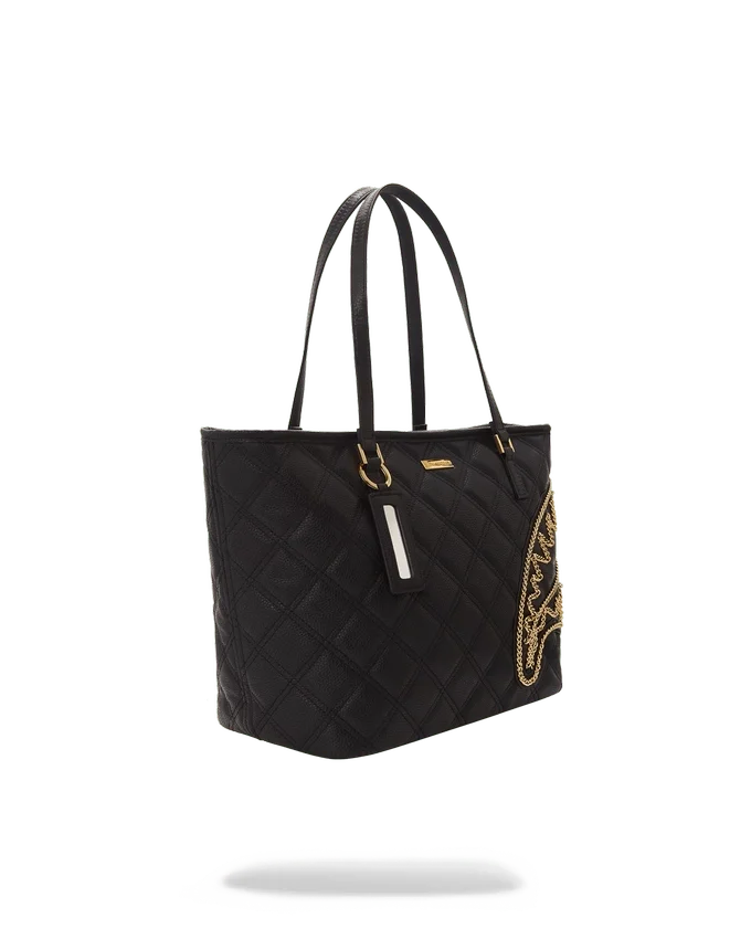 NOIR QUILT GOLD CHAIN Shark Tragetasche