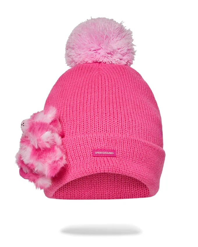 PINK LIL BEAR PUFF-MÜTZE