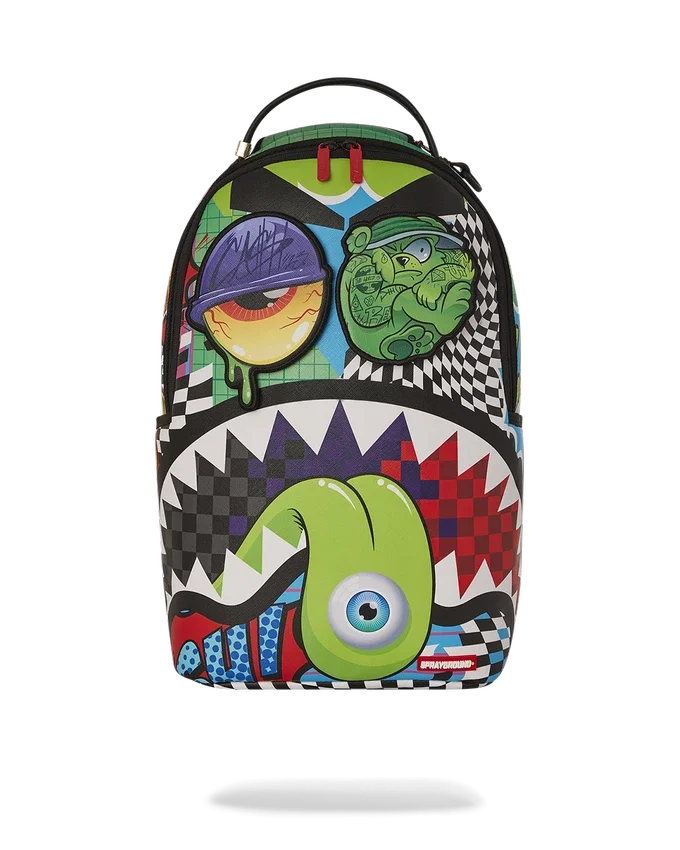 PSYCHO WORLD OF FUN RUCKSACK (MIT ABNEHMBAREN KLETT-AUGENKLAPPEN)