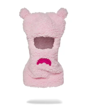 ROSA STURMHAUBEN AUS FLEECE MIT BÄRENOHREN