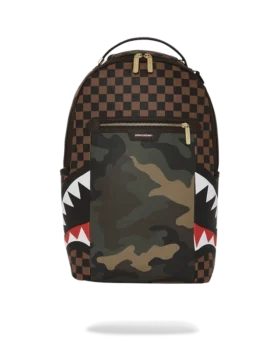 RUCKSACK „SHARKS IN PARIS“ MIT GOLDENER REISSVERSCHLUSSTASCHE AUF DER AUSSENSEITE (DLXV)