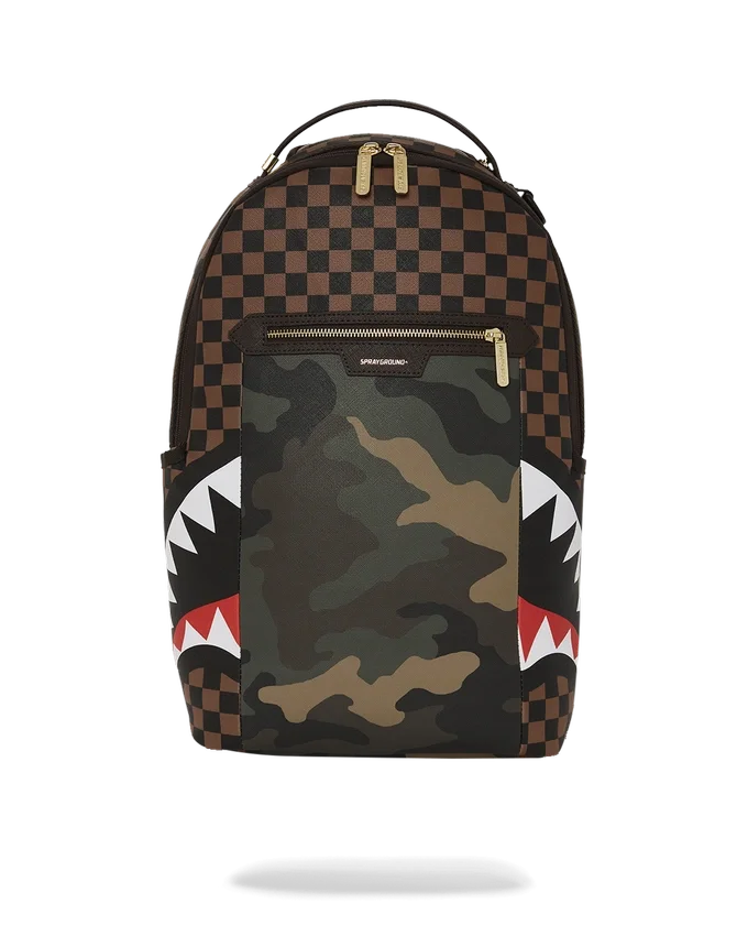 RUCKSACK „SHARKS IN PARIS“ MIT GOLDENER REISSVERSCHLUSSTASCHE AUF DER AUSSENSEITE (DLXV)
