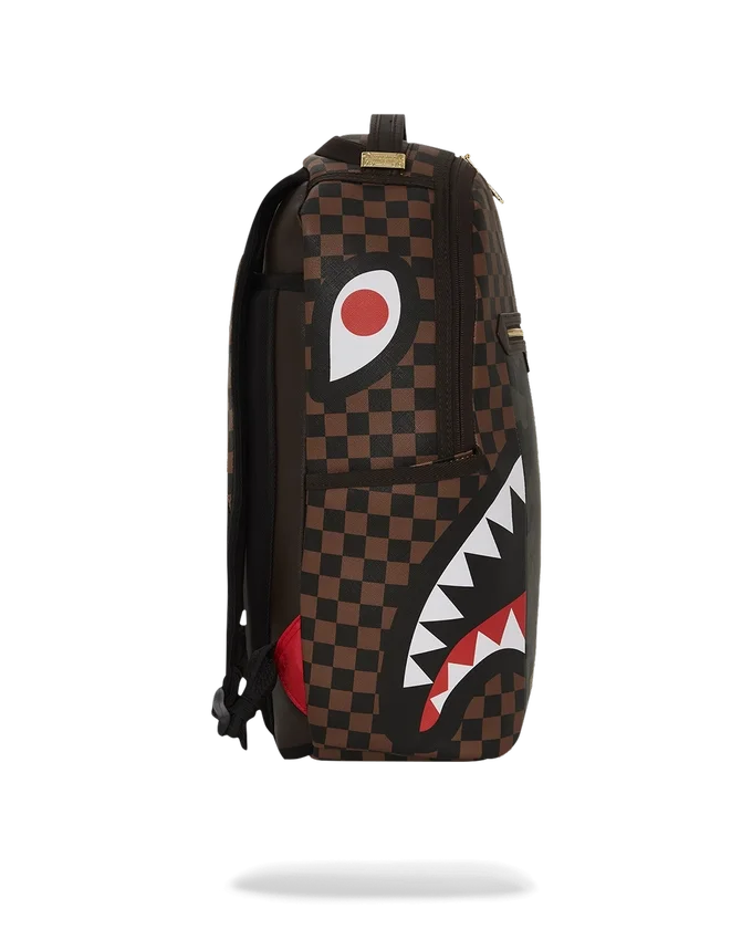 RUCKSACK „SHARKS IN PARIS“ MIT GOLDENER REISSVERSCHLUSSTASCHE AUF DER AUSSENSEITE (DLXV)