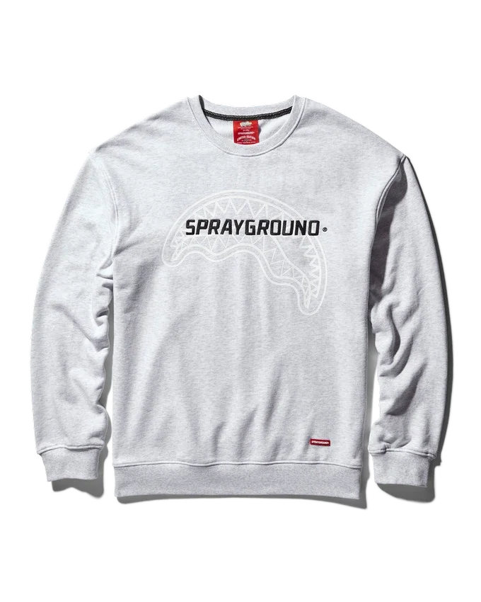 SPRAYGROUND PULLOVER-SWEATSHIRT MIT RUNDHALSAUSSCHNITT (HELLGRAU)