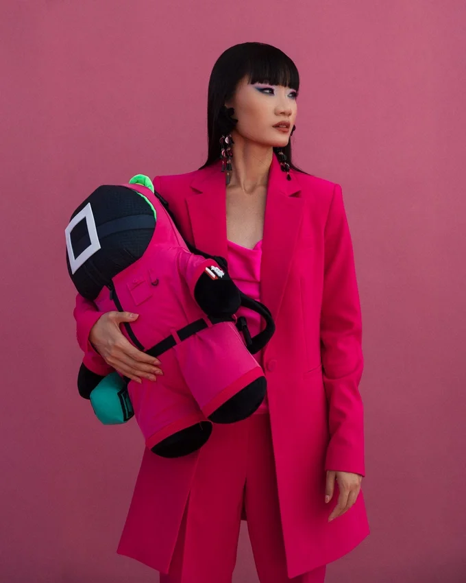 SQUID GAME COLLAB PINK SOLDIERS BEAR RUCKSACK