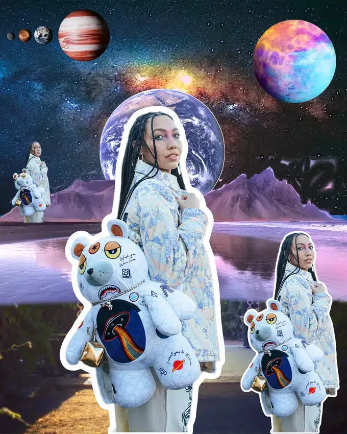 UFO SPACED OUT MONEYBEAR TEDDYBEAR Rucksäcke